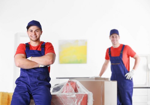 Careful packing and wrapping of household items before a move in West Hampstead
