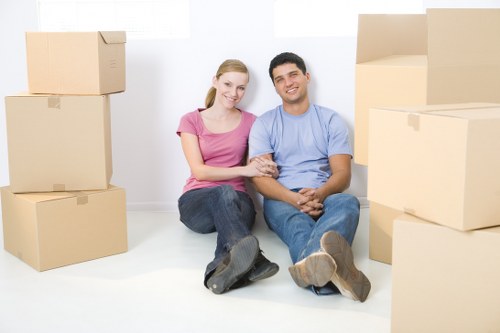 Removal team handling a flat move in West Hampstead