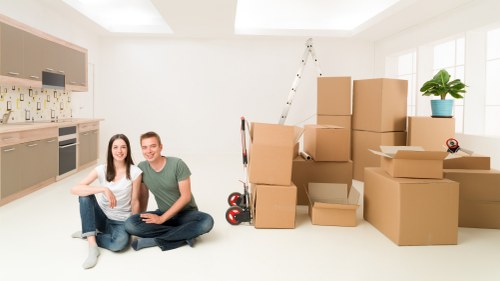 Packed boxes ready for a student relocation in West Hampstead
