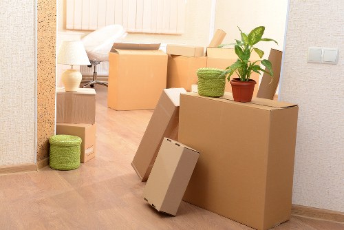Careful handling of furniture during a van loading process